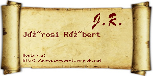 Járosi Róbert névjegykártya